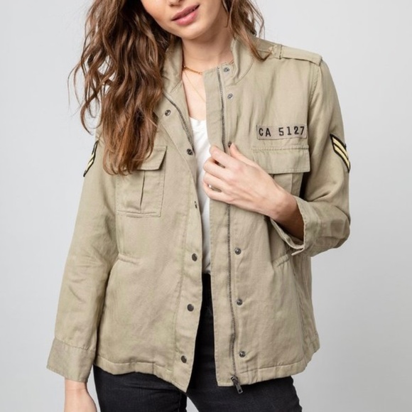 Rails Trey Jacket Light Sage Arrow Patch Military Style Coat Full Zip Closure XS - Picture 1 of 12